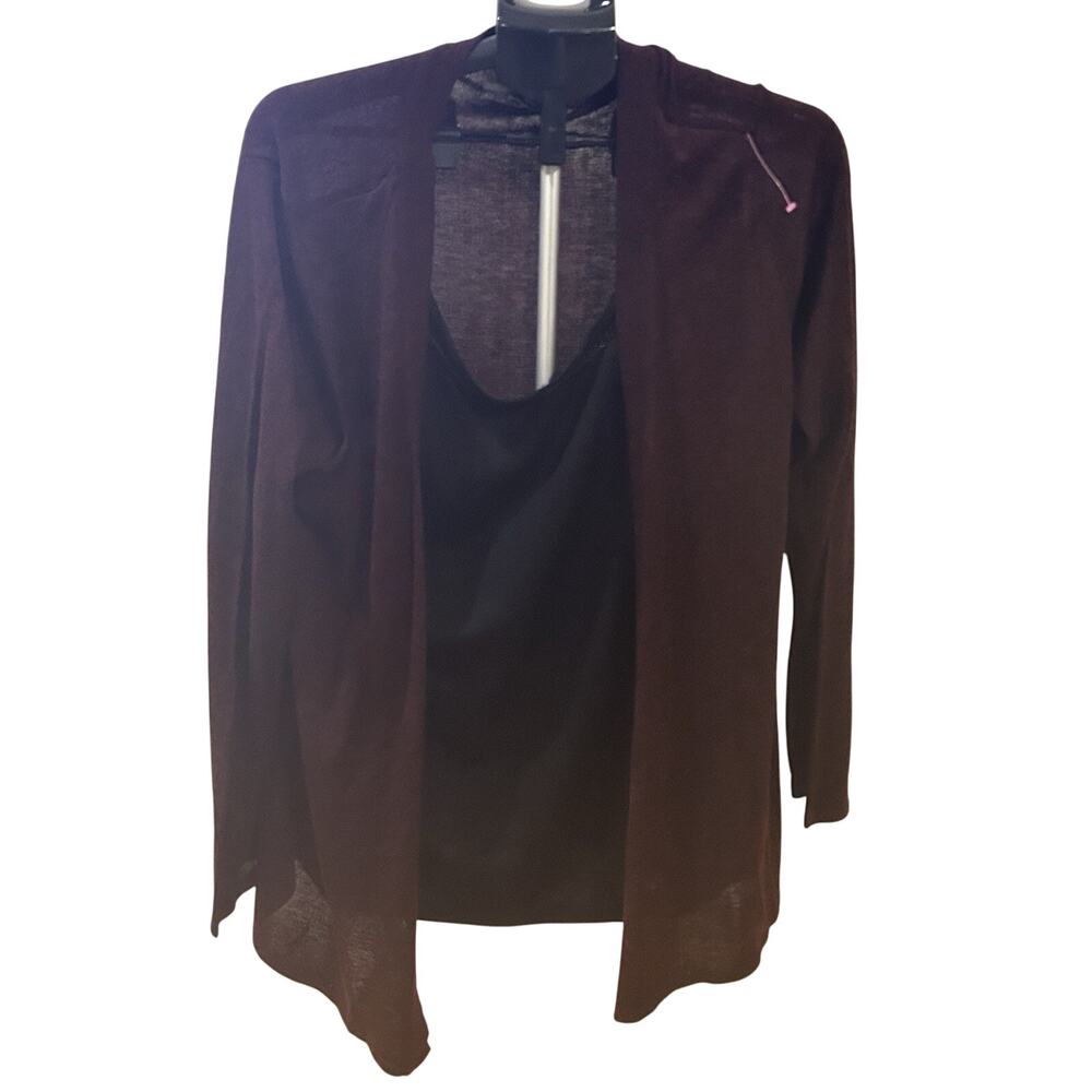 Rebecca Malone Sequin Long Sleeve Polyester Burgundy Top Size XL